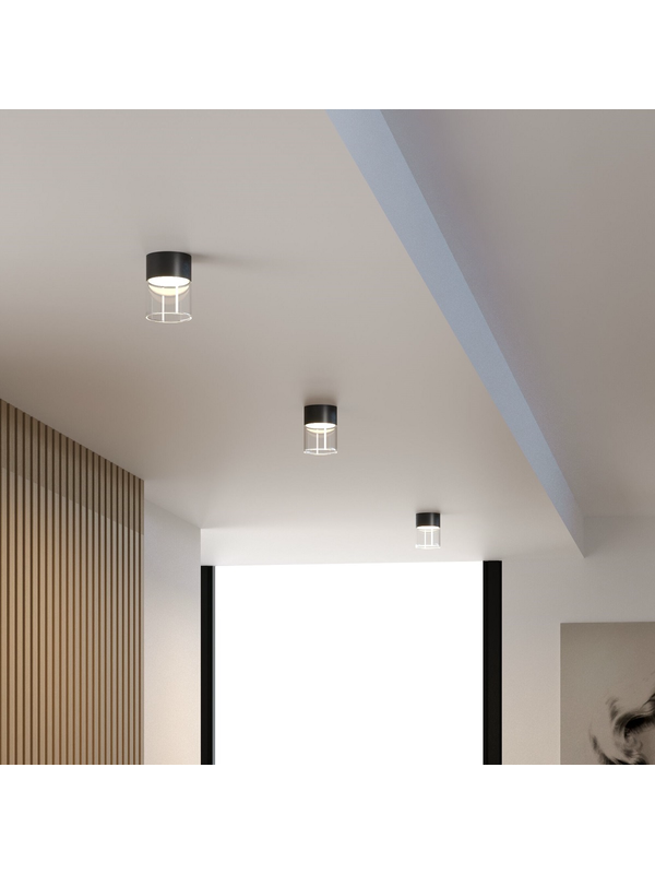 Потолочный светодиодный светильник Elektrostandard Lumen 25047/LED 10W 4000К черный/прозрачный a064709