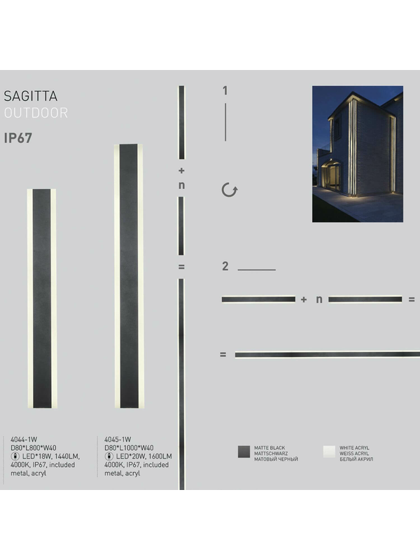 Уличный настенный светодиодный светильник Favourite Sagitta 4045-1W — изображение 2