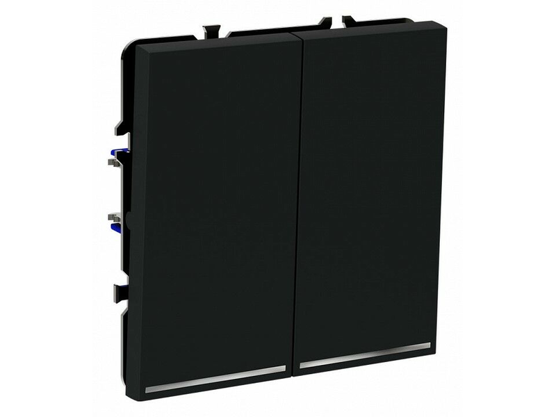 Выключатель проходной двухклавишный с подсветкой без рамки Voltum S70 VLS020407