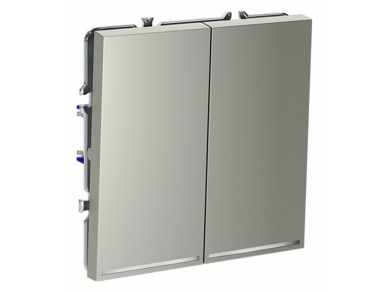 Выключатель проходной двухклавишный с подсветкой без рамки Voltum S70 VLS020405