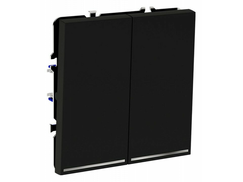 Выключатель проходной двухклавишный с подсветкой без рамки Voltum S70 VLS020408
